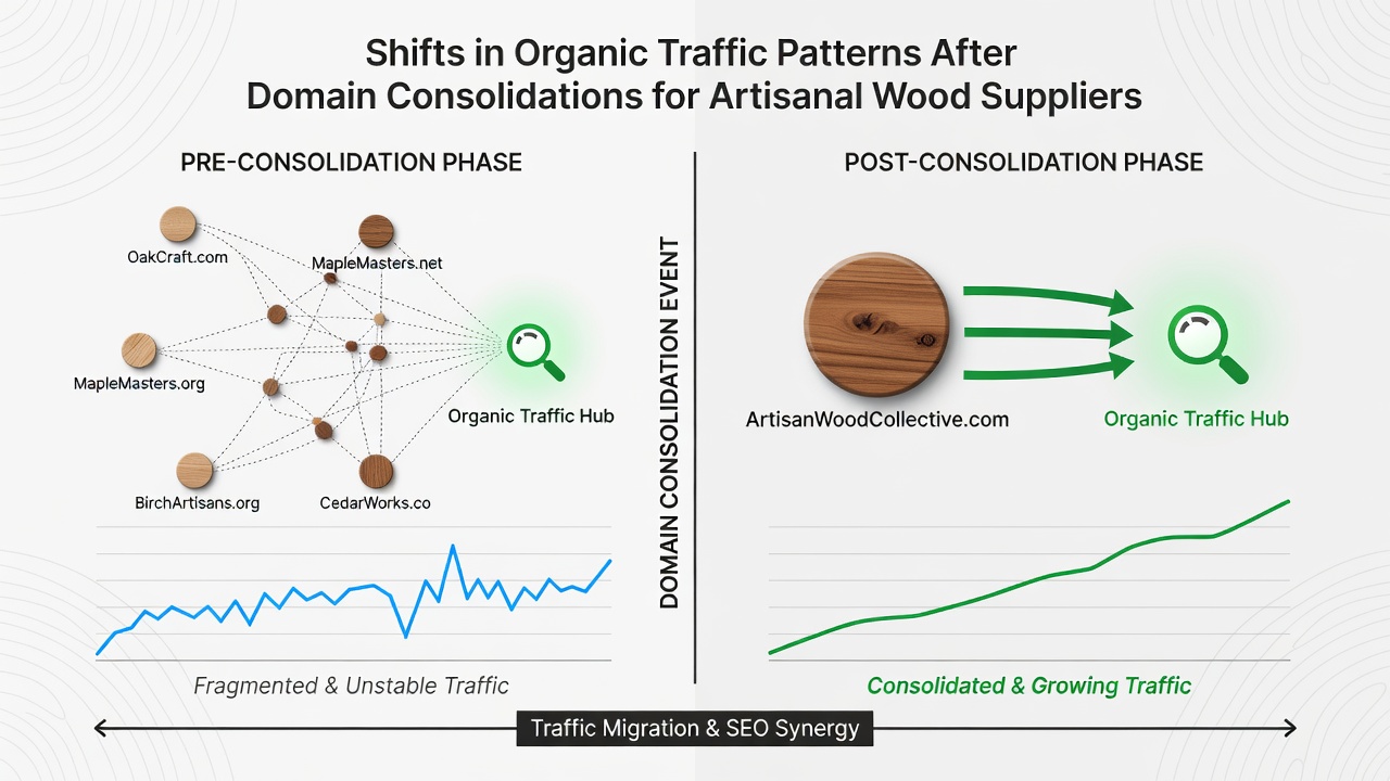 Close-up of maple planks and carving tools on a supplier site interface displaying traffic analytics